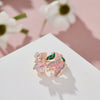 Floral Butterfly Rhinestone Ring — Romantic Adjustable Design