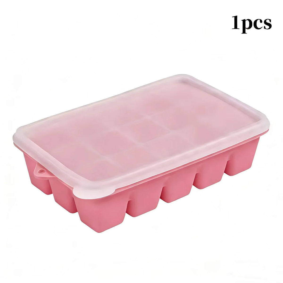 Reusable Silicone Ice Cube Tray with Lid