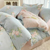 Floral Print 100% Cotton Duvet Cover Set with Two Pillow Shams