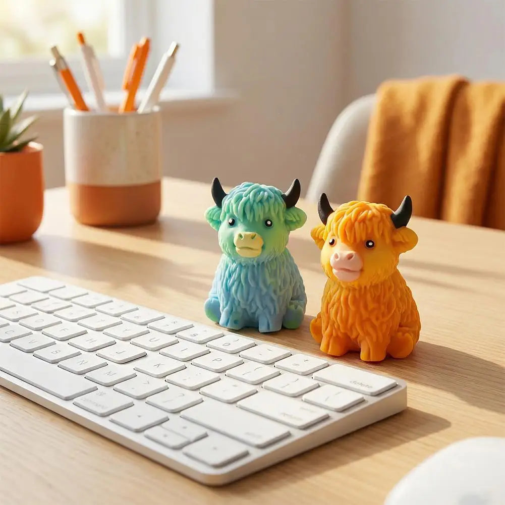 Highland Cow Squishy Stress Relief Fidget Toy