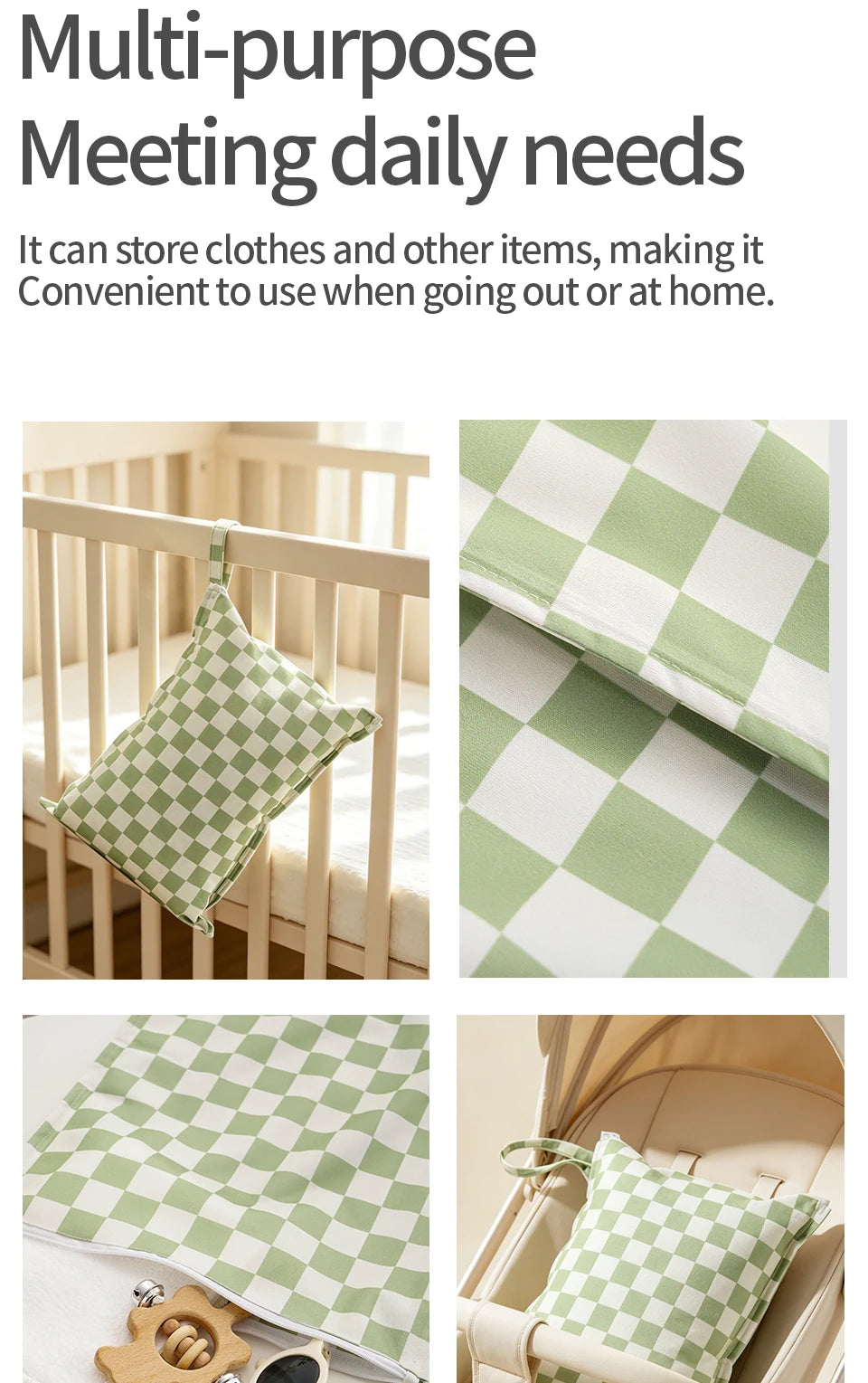 Waterproof Reusable Diaper Cover Wet Bag with Hanging Strap