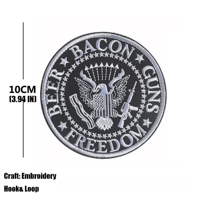Embroidered Tactical Patch with Hook and Loop Backing