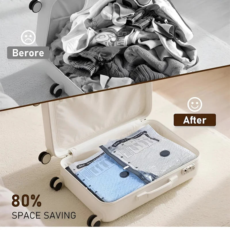 Cordless Compression Travel Vacuum Bags with Rechargeable Pump