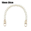 A strand of white pearls used as a chain strap for bags or purses.