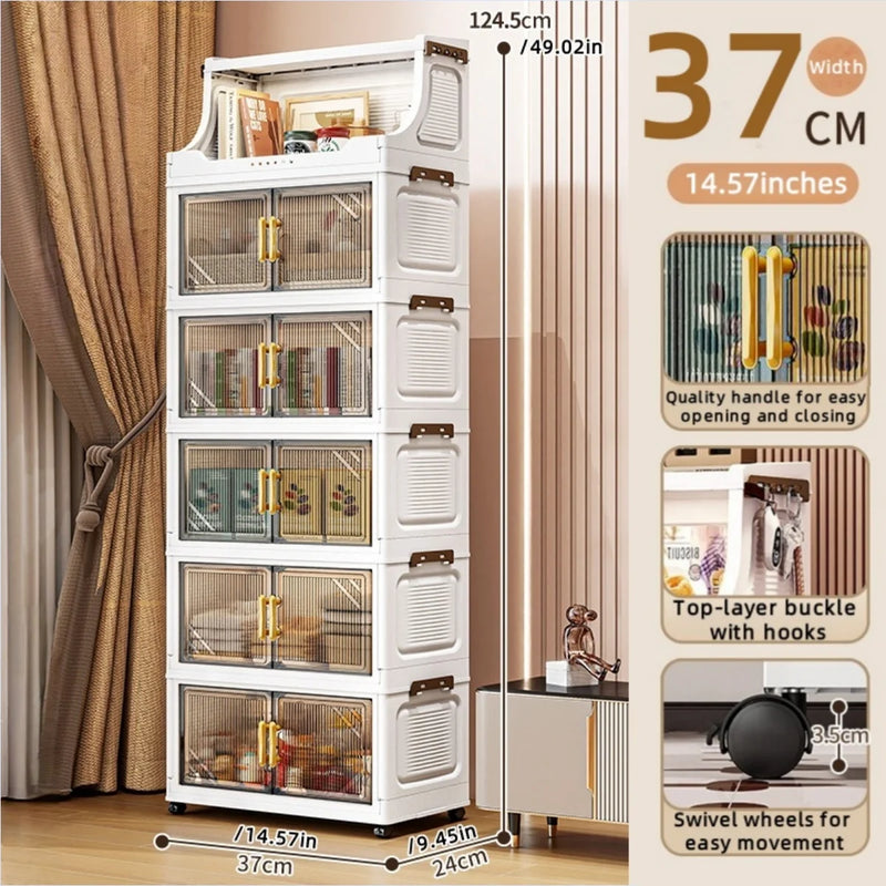 Foldable Double-Door Storage Cabinet
