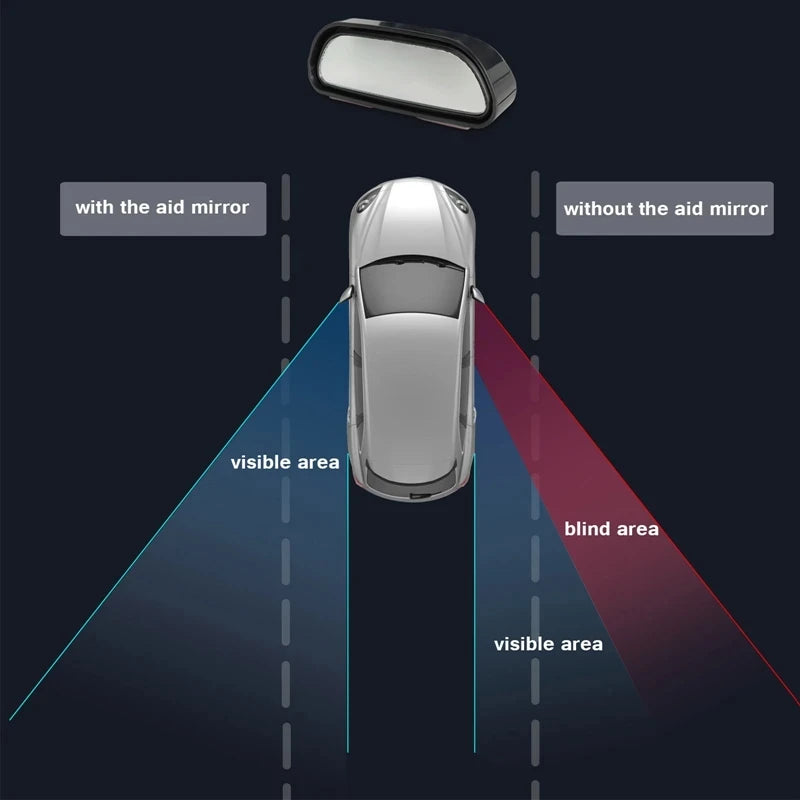 Adjustable Wide-Angle Convex Side Mirrors for Blind Spot Safety