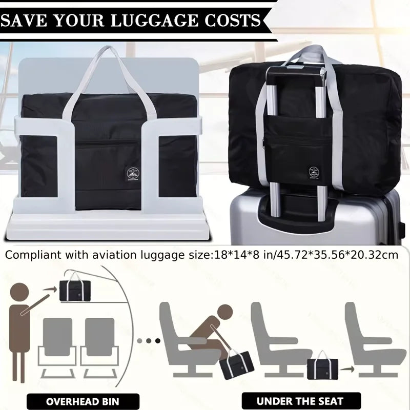 Foldable Travel Duffle Bag with Trolley Sleeve
