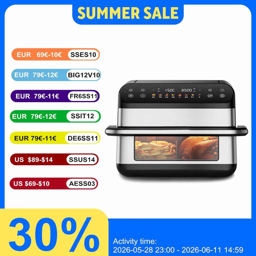 Horno Air Fryer con Doble Cesta de 10L