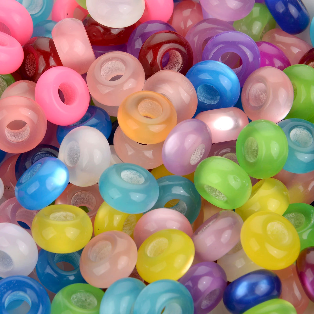 Mixed Rainbow Resin Spacer Beads for Jewelry Making