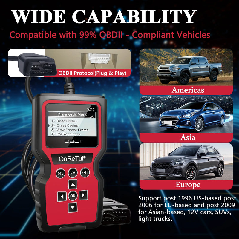جهاز فحص تشخيصي OBD2 مع دعم I/M Readiness وMode 6/8
