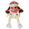 A plush toy of the character Jeffy featuring pink hair, glasses, and an open mouth.