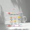 Heart-Shaped Acrylic Thank You Desk Decor with Message