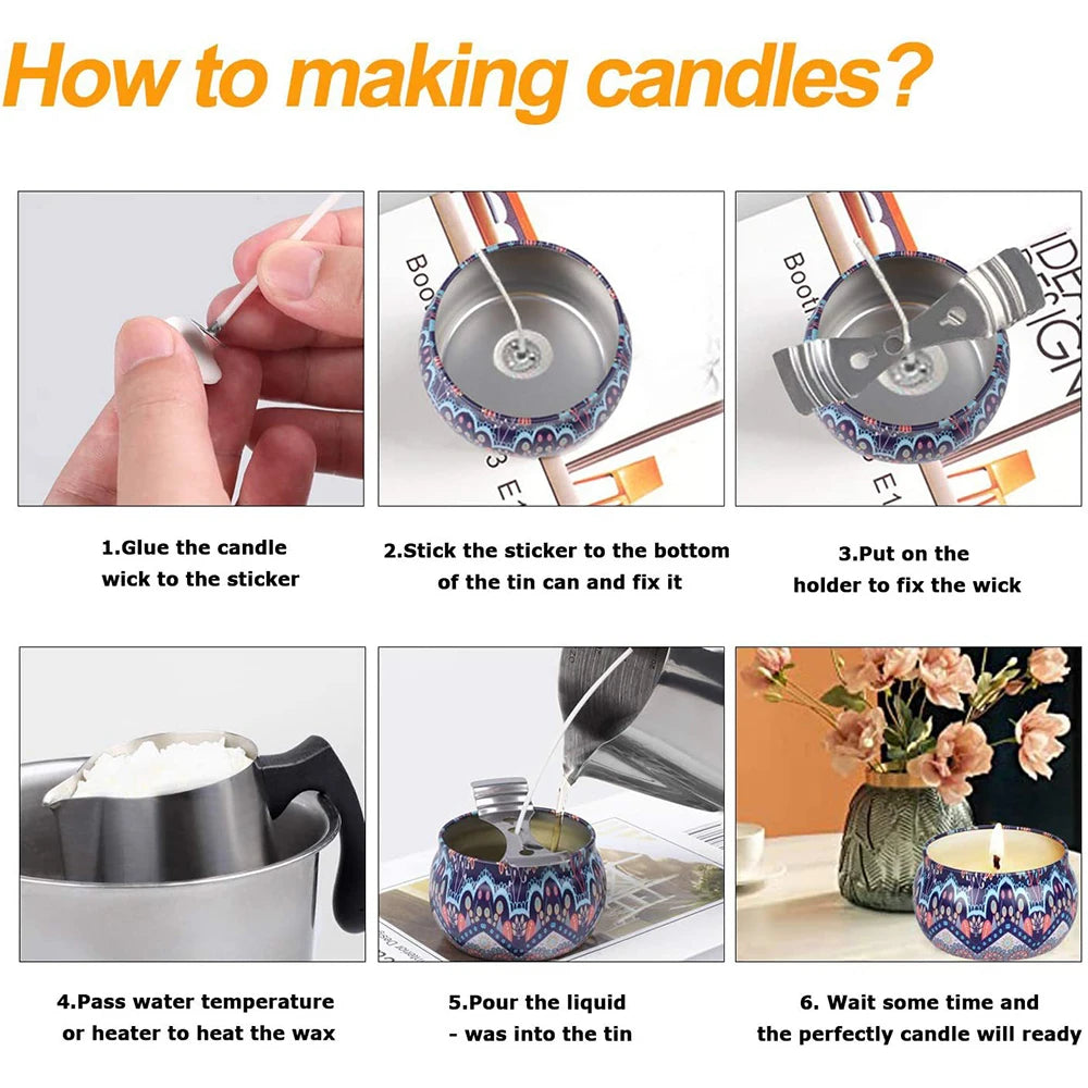 DIY Soy Wax Candle Making Kit with Stainless Steel Melting Pot