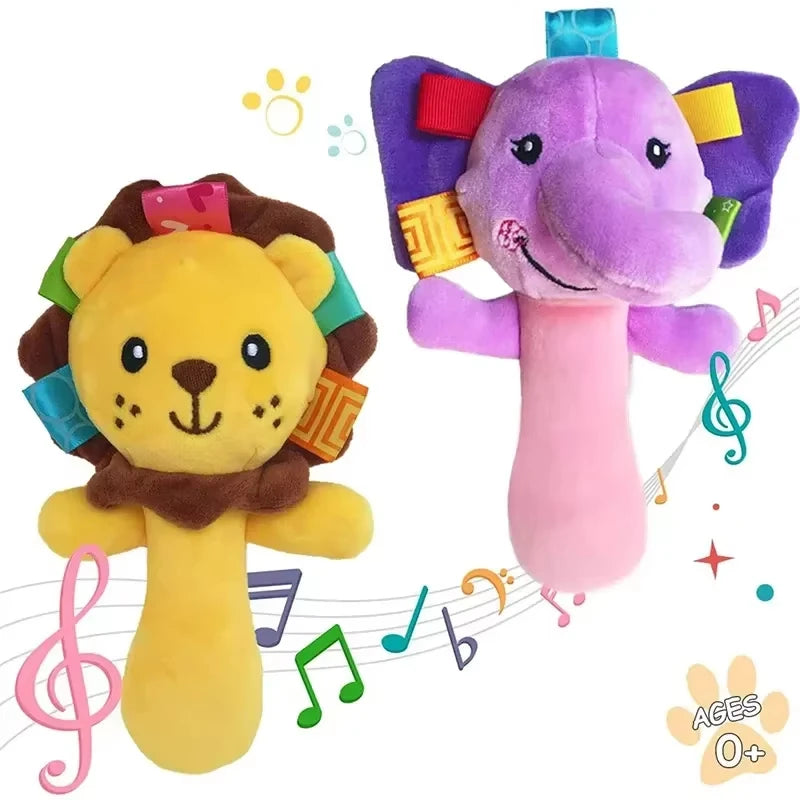Adorable Plush Wrist Rattles for Baby Sensory Development