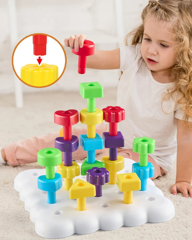 Montessori Peg Board Stacking Toy for Kids