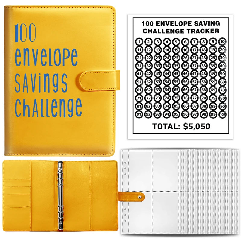 A5 Cash Savings Challenge Binder with 100 Envelopes