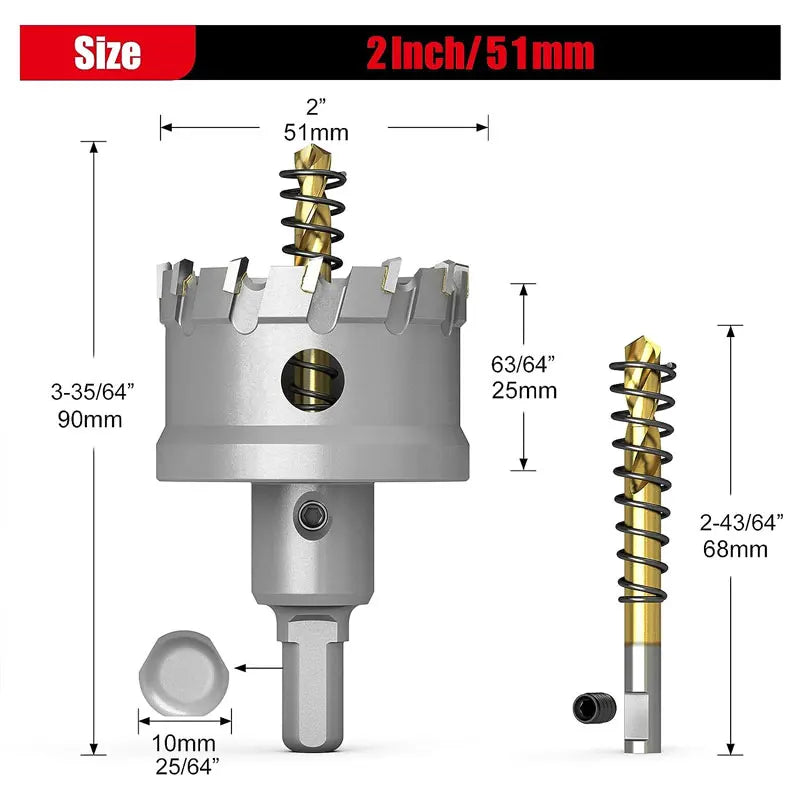 TCT Carbide Hole Saw Kit with Pilot Drill Bit