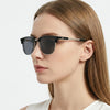 Lunettes de soleil rétro à monture demi-cadre
