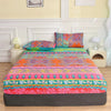 Non-Slip Fitted Sheet with Elastic Edges – Geometric Print, Soft Cotton Feel