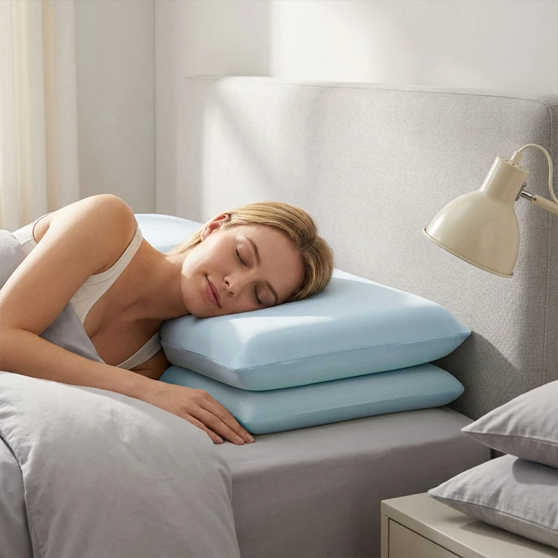 Cooling Ice Silk Pillowcase – Breathable & Soft