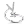 Initial Letter Ring with Zircon Accent