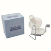 A compact hand-operated yarn ball winder in light gray packaging and a white plastic device.