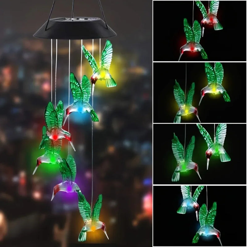 Solar-Schmetterlings-Windspiel mit Farbwechsel-Licht