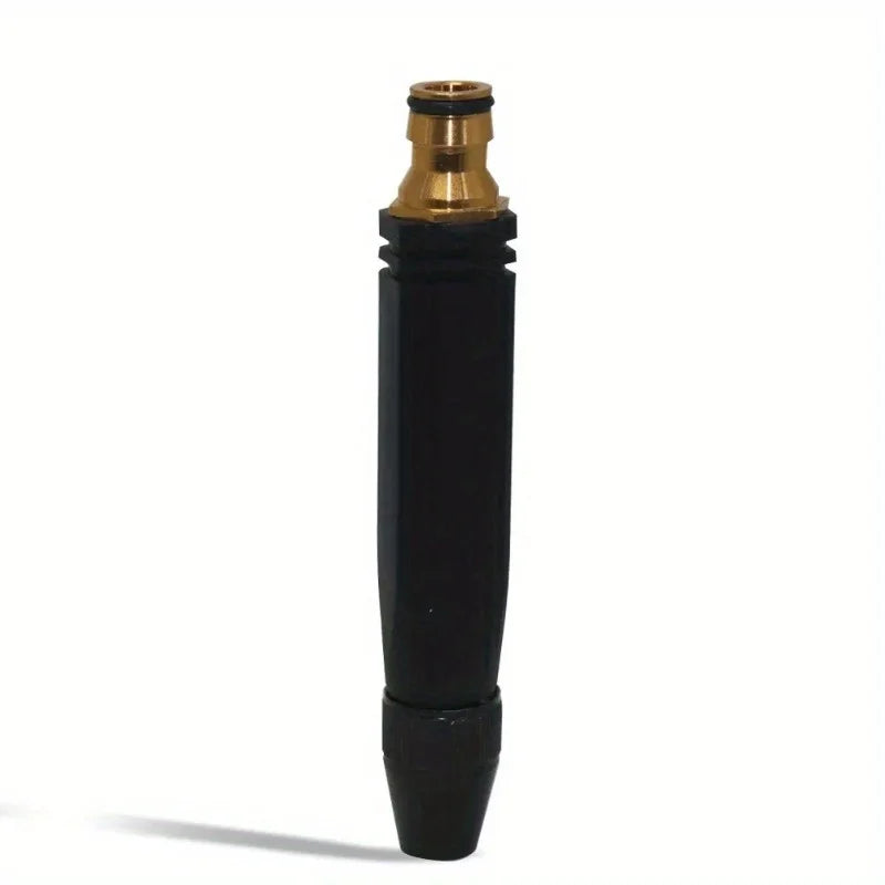 A black and brass adjustable high-pressure car wash water gun with a leak-proof design.