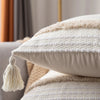 Boho Tufted Throw Pillow Cover with Tassels