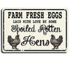 Retro Funny Chicken Farm Metal Sign for Kitchen and Coop