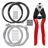 A bicycle brake and shift cable replacement kit including cables and a wire cutter pliers.