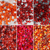 Red Glass Flatback Rhinestones - Multi-Color Glitter Round Crystals for DIY Crafts