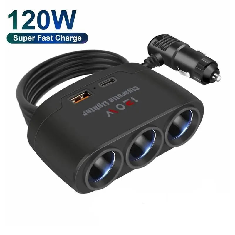 4-Port USB Car Charger with Fast Charging
