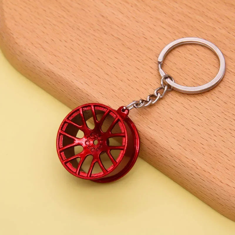 Gearbox Keychain with Turbo Hub and Brake Disc Pendant