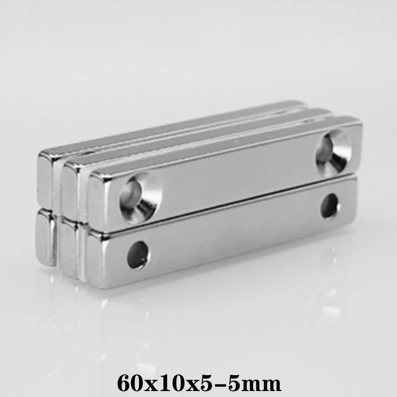 Rectangular Neodymium Block Magnets with Countersunk Holes