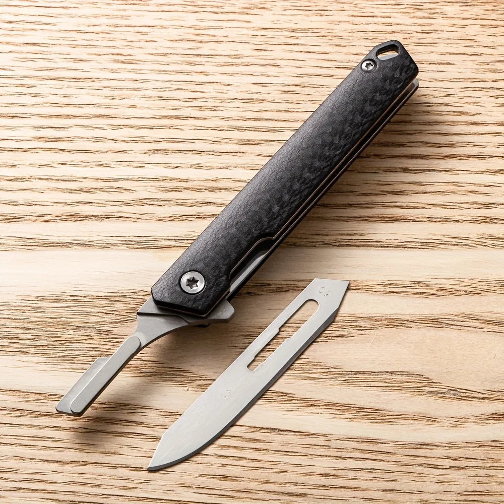 Stainless Steel Folding Utility Knife with Pocket Clip