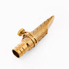 Gold-plated brass tenor saxophone mouthpiece with intricate textured finish