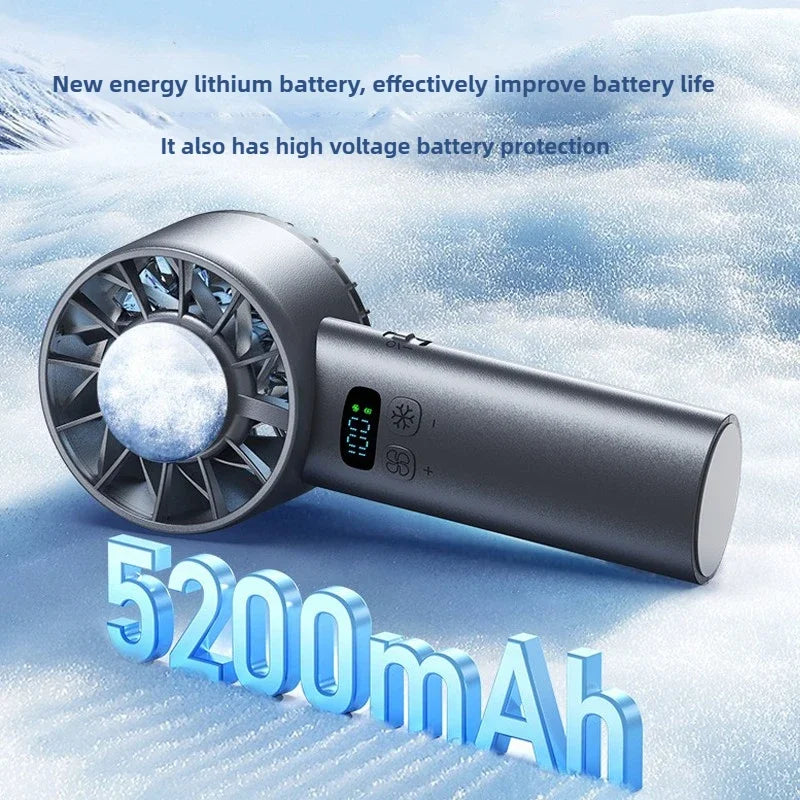Portable High-Speed Rechargeable Handheld Fan with LED Display