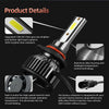 A close-up view of an upgraded LED COB headlight bulb and its aluminum alloy housing with a connector.