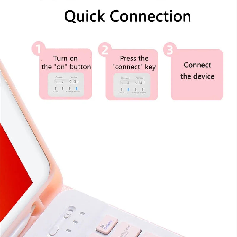 Magnetic Keyboard Case for iPad with Protective Stand Cover