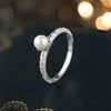 Vintage Palace-Style Pearl & Zircon Ring in Sterling Silver