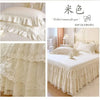 Lace Ruffled Bed Skirt with Non-Slip Mattress Cover