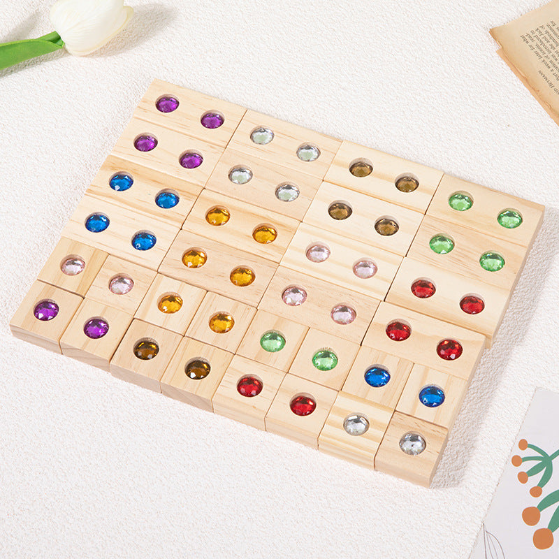 Rainbow Wooden & Acrylic Stacking Blocks Set