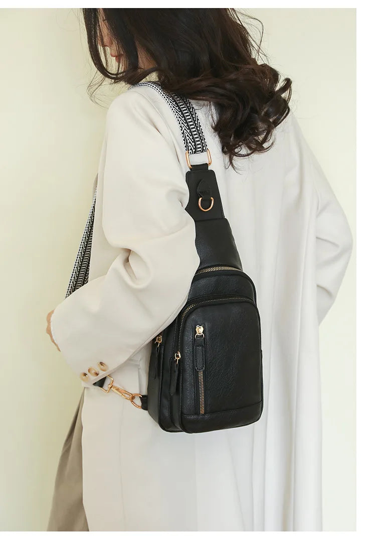 Elegant PU Leather Crossbody Sling Bag for Women
