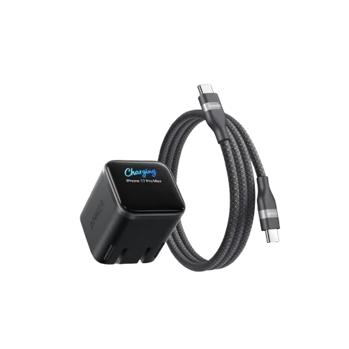 Chargeur Nano intelligent noir ANKER 45W avec câble.