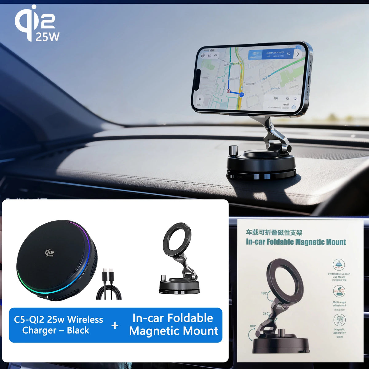 Magnetic Wireless Charger with Semiconductor Cooling and RGB Lights