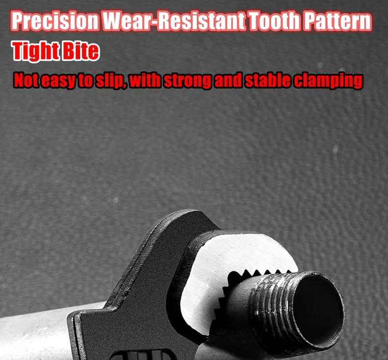Self-Locking Pipe Wrench with Adjustable CR-V Steel Jaws