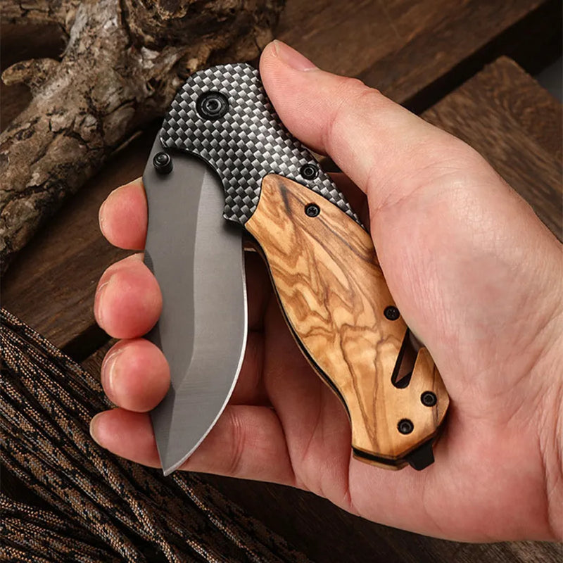 Cuchillo Plegable de Bolsillo de Acero Inoxidable Compacto