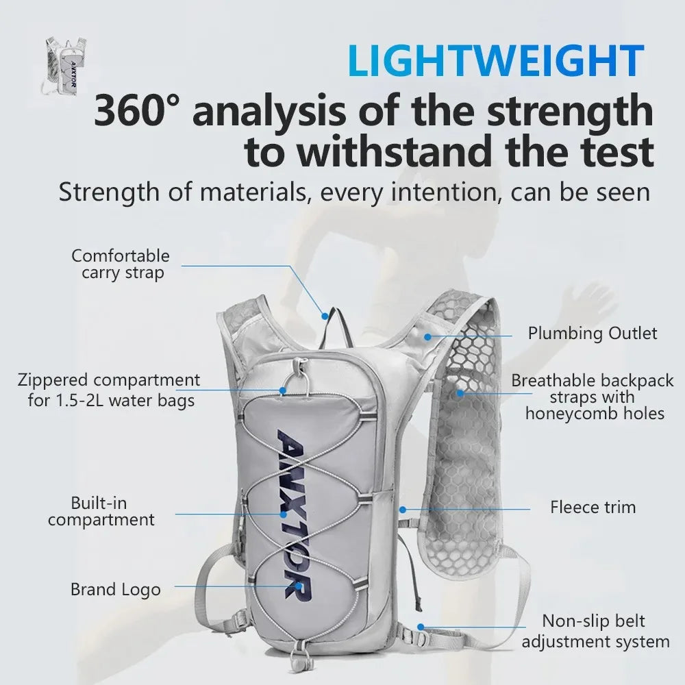 Ultralight 5L Hydration Running Backpack with Adjustable Fit