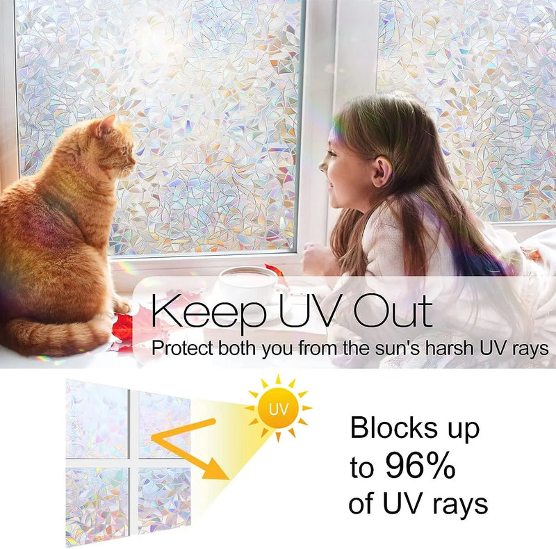 3D Rainbow Window Privacy Film